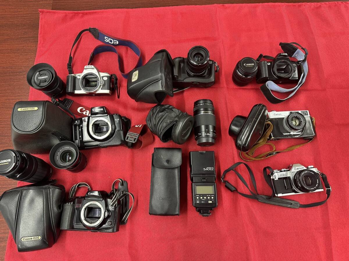 【ジャンク品】1円～　スタート　フイルムカメラ　Canon　キャノン　一眼カメラ　一眼レンズ　まとめ売り