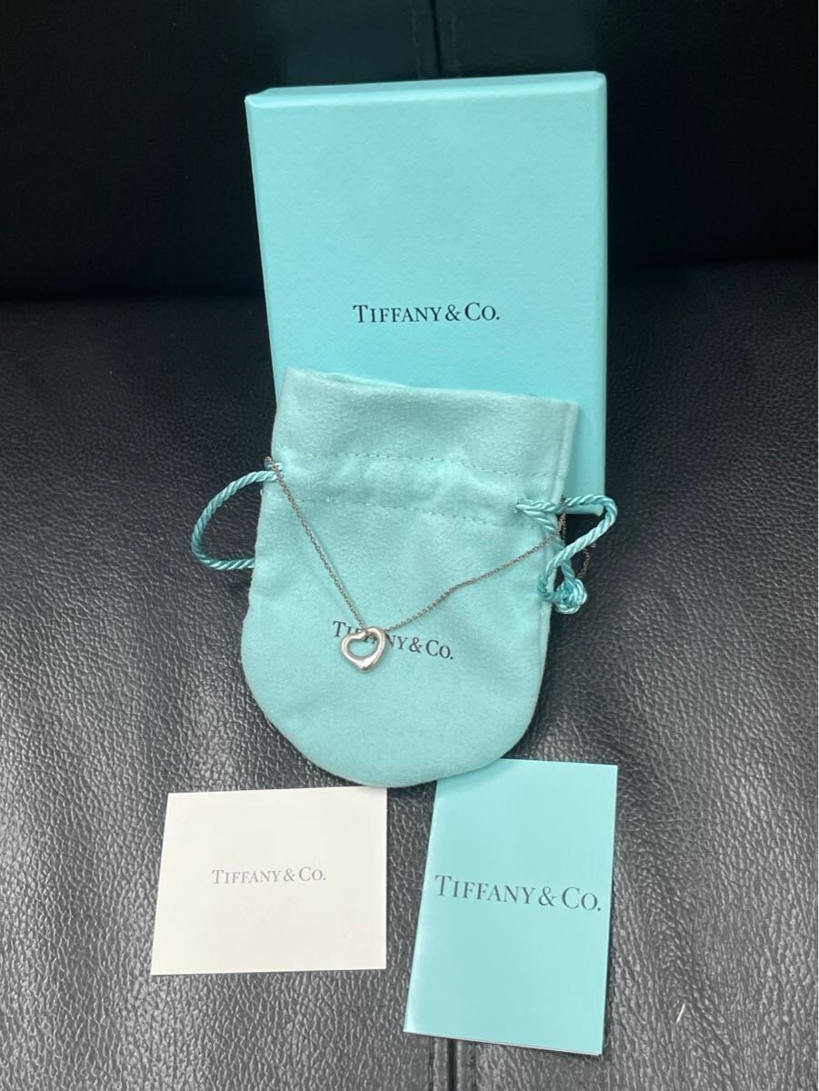 @ Tiffany Co ティファニー オープンハート ネックレス　Ag925