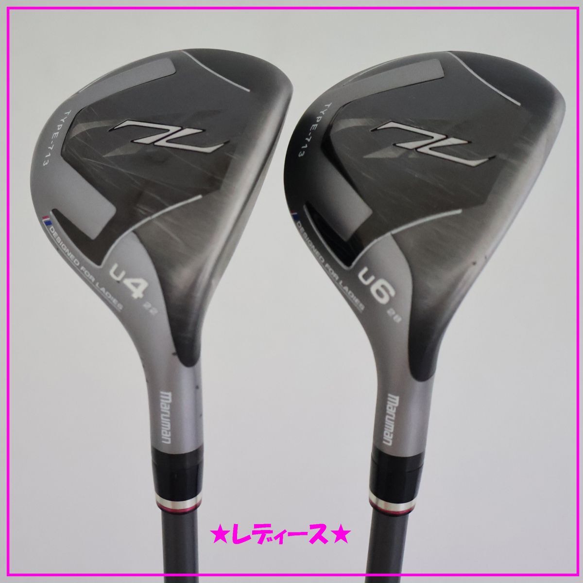 ●レディース！【U4＆U6 2本セット】マルマン★ゼータ☆ZL　タイプ713 ユーティリティ　22°＆26°Z713カーボン　R4　(89933