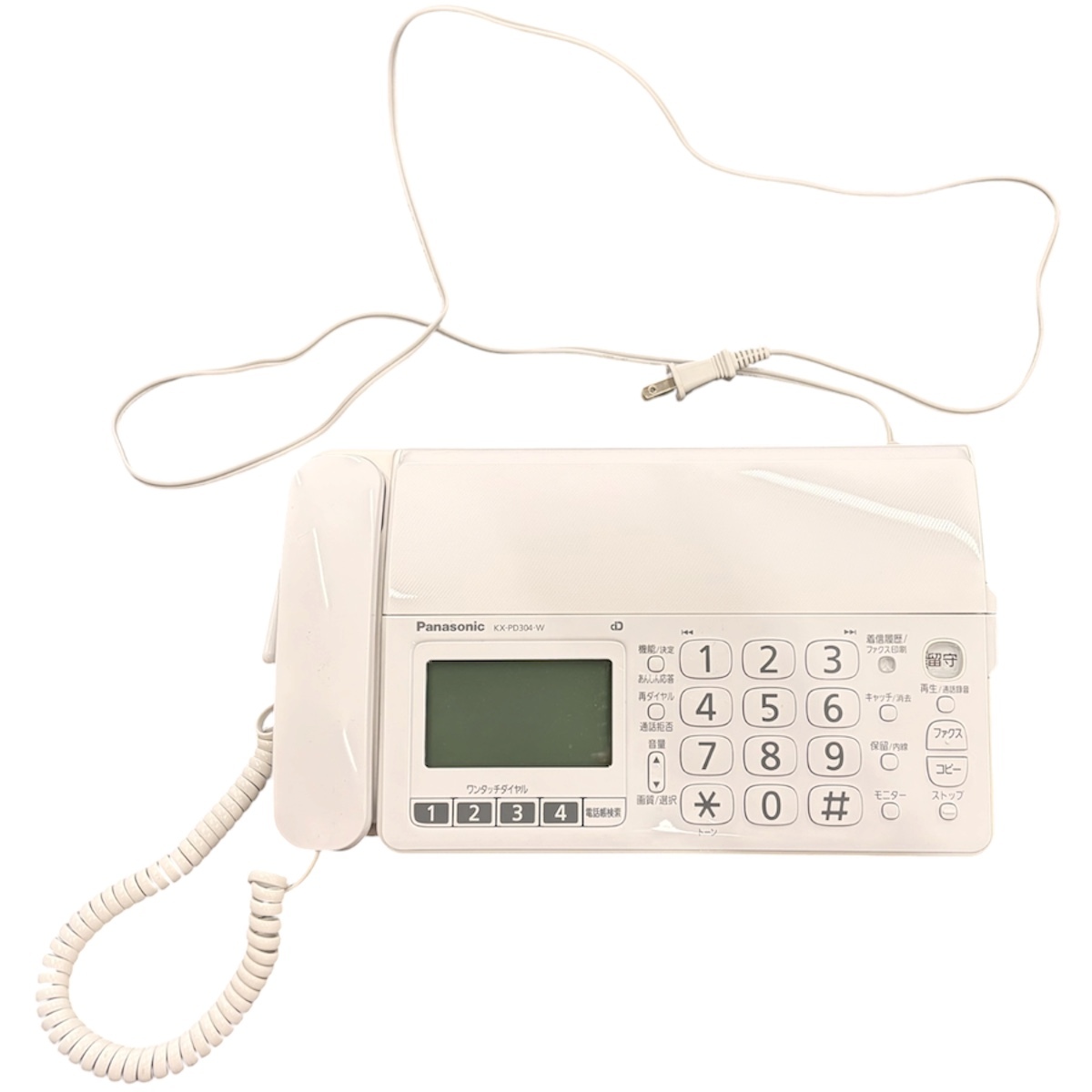 １円スタート【美品】Panasonic パナソニック パーソナルファクス KX-PD304DL おたっくす ファックス 電話機 ホワイト 現状品 動作未確認