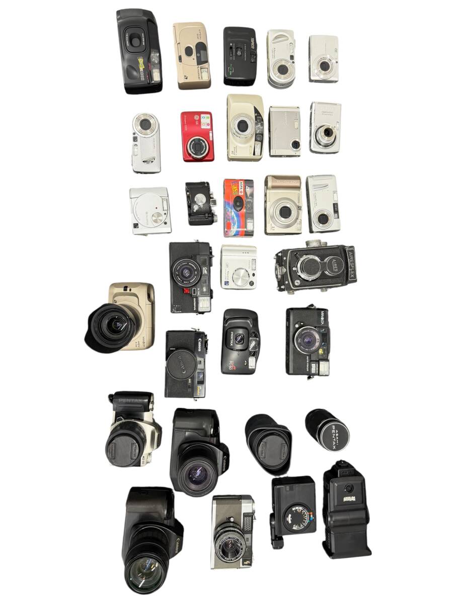 １円スタート ジャンク Canon キャノン OLYMPUS カメラ レンズ28点セット デジタルカメラ フィルムカメラ カメラまとめ 光学機器 現状品