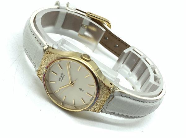 (A) SEIKO セイコー レディース 3針 ラウンド ベースメタル ゴールド レザー 4301-0030 時計 中古 現状不動 竜頭操作〇 1 円 出品 16390