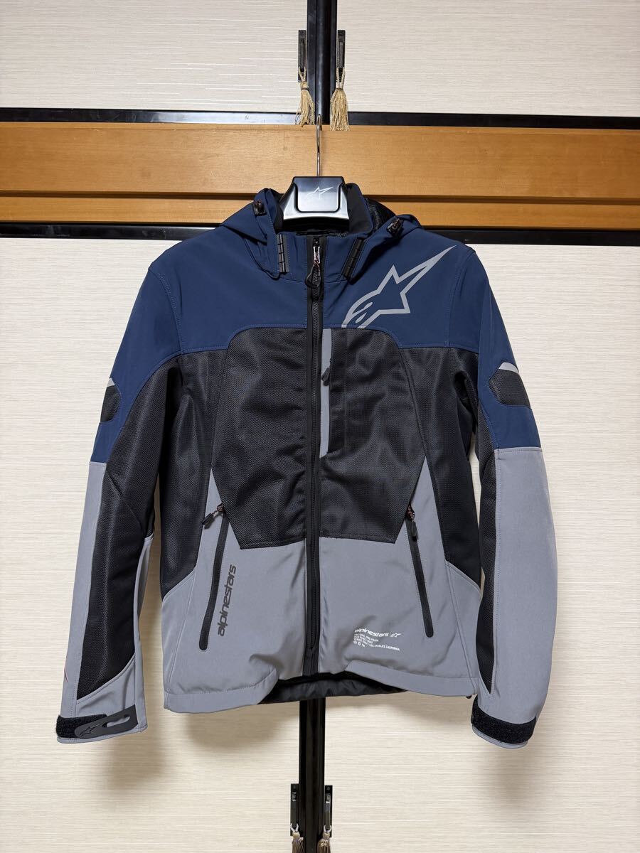 アルパインスターズ alpinestars CREW PARKA AIR ASIA Lサイズ ダークブルー / ダークグレー 美品 ライディングジャケット パーカー