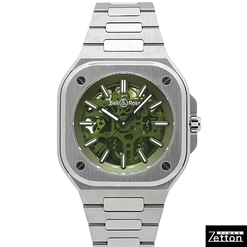 【国際保証書有り】ベル＆ロス Bell＆Ross BR 05 スケルトン グリーン BR05A-GN-SKST/SST メンズ USED 中古