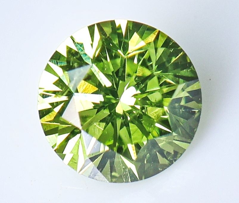 【100円～】0.258ｃｔ 天然ダイヤ FANCY DEEP YELLOWISH GREEN（トリート）SI2 RD