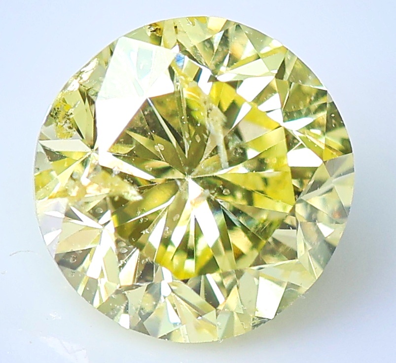 【100円～】0.536ｃｔ 天然ダイヤ FANCY YELLOW（ナチュラルカラー）I1 RD