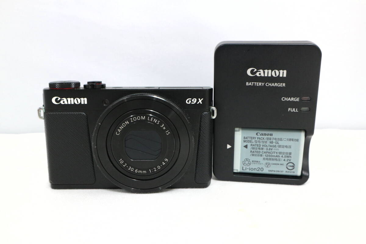 【動作品】Canon PowerShot G9X ブラック キャノン パワーショット 高級コンデジ デジタルカメラ デジカメ 純正バッテリー付 Y398