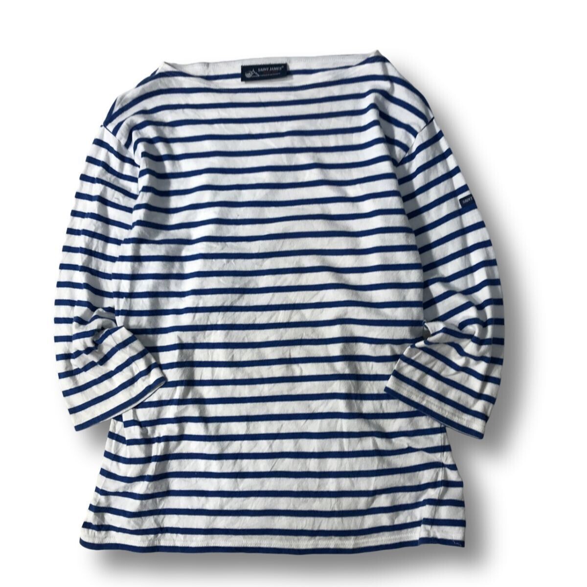 《オススメ◎》SAINT JAMES セントジェームス★フランス製*Tシャツ*カットソー*ブルー/ホワイト*サイズM(MA11497)◆NP