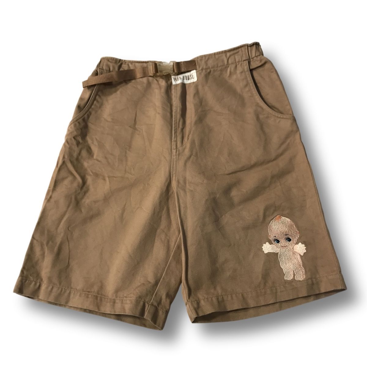 《良品◎》PINK HOUSE ピンクハウス★キューピー*イラストデザイン*ハーフパンツ*ライトブラウン(LS997)◆S60