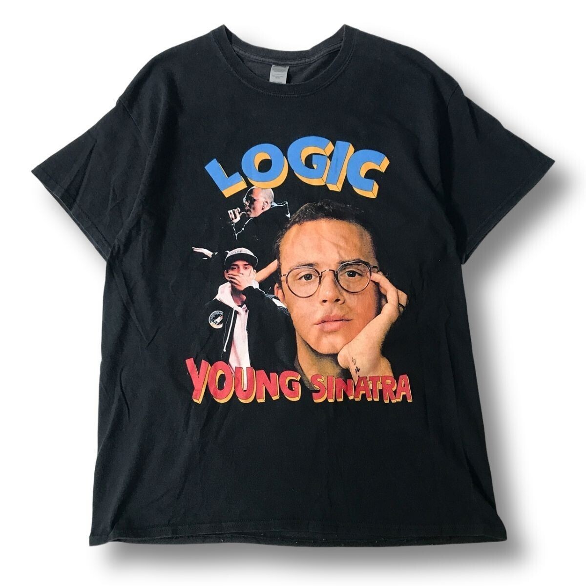 《オススメ◎》GILDAN ギルダン★Logic*Young Sinatra*ヒップホップ*Tシャツ*カットソー*ブラック*サイズL(MS5445)◆S60