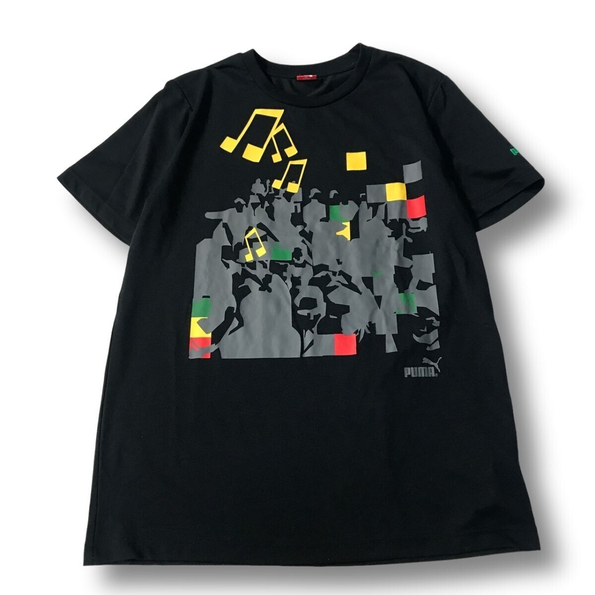 《良品◎》PUMA プーマ★イラストデザイン*半袖Tシャツ*カットソー*ブラック*サイズXL(MS5430)◆NP