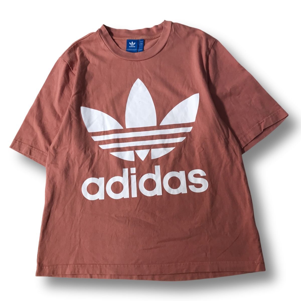 《オススメ◎》adidas アディダス★トレフォイル*ビッグロゴ*半袖Tシャツ*カットソー*ピンク*サイズL(MS5608)◆S60