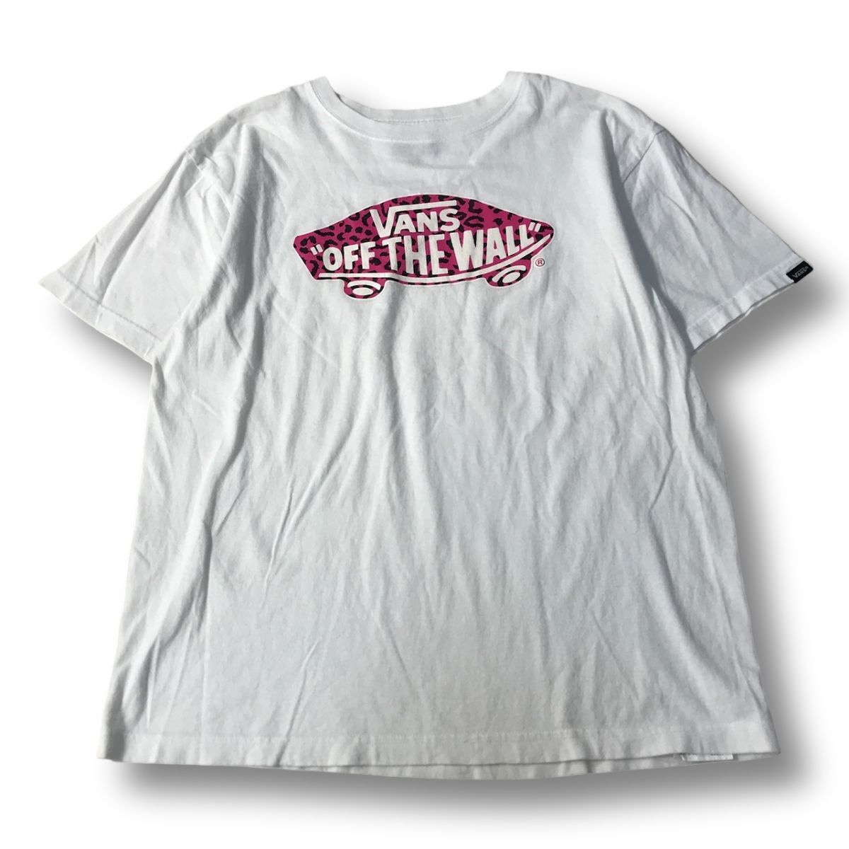 《良品◎》VANS バンズ★ロゴデザイン*イラスト*半袖Tシャツ*カットソー*ホワイト*サイズL(MS5602)◆NP