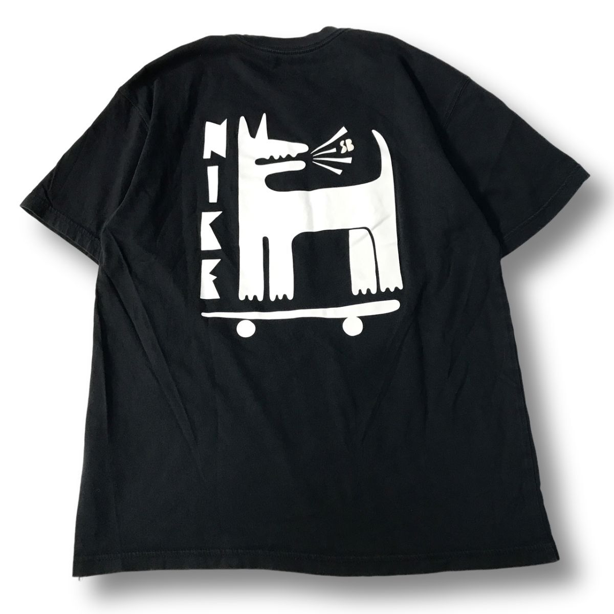 《良品◎》NIKE ナイキ★イラストデザイン*半袖Tシャツ*カットソー*ブラック*サイズL(MS5627)◆NP
