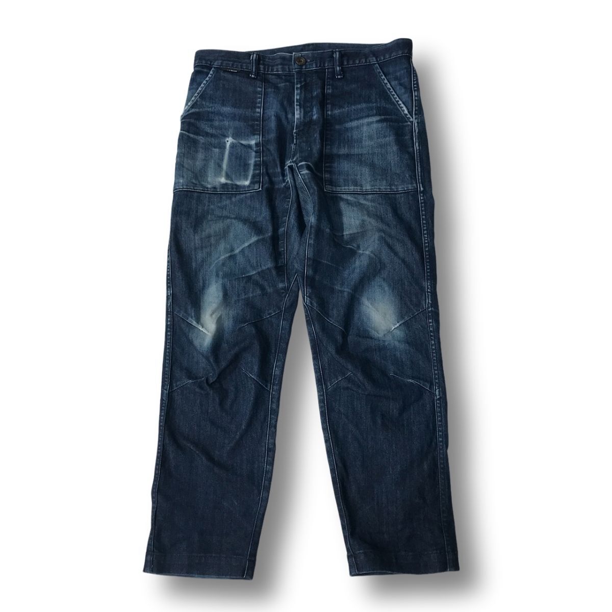 《オススメ◎》WILD THINGS ワイルドシングス★日本製*ストレッチ*ダメージ加工*デニムパンツ*インディゴブルー(MA12114)◆S60