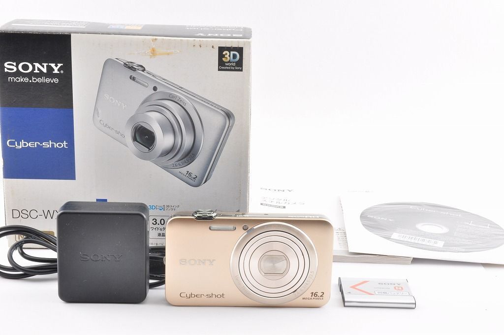 【箱あり美品】SONY Cyber-shot DSC-WX30 ゴールド デジカメ 動作確認済み 電池 充電器＃1593