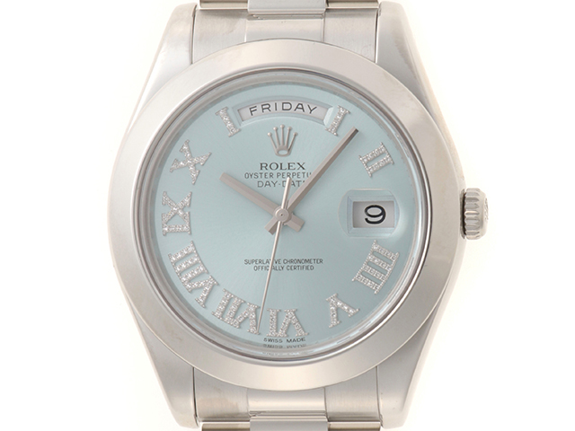 ROLEX ロレックス ウォッチ デイデイトII 時計 218206 腕時計 プラチナ ダイヤモンドローマンアイスブルー文字盤 メンズ【中古】【472】SJ