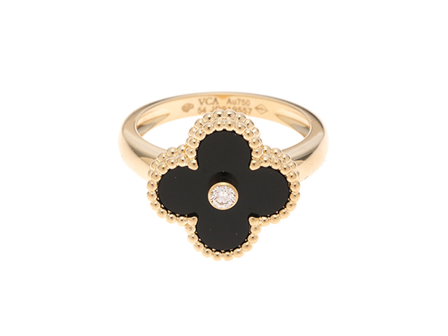 Van Cleef & Arpels ヴァンクリーフ＆アーペル ヴィンテージアルハンブラR/YG/OX/D/7.0g/#54 貴金属・宝石 VCARA41054 【中古】431