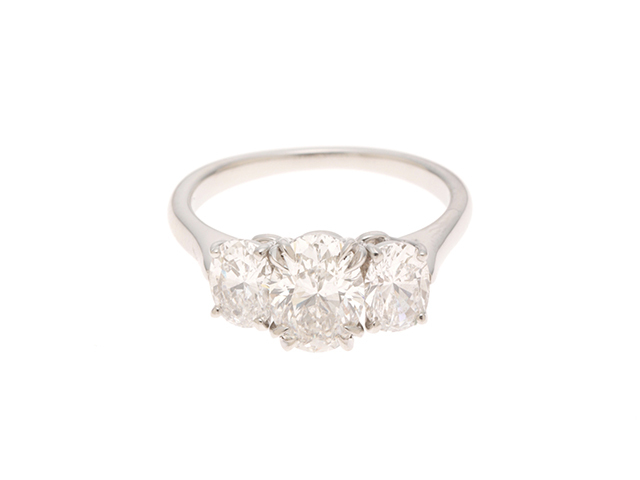 HARRY WINSTON ハリーウィンストン オーバルリング　指輪　 Pt950プラチナ　D1.05ct　4.7g　9号　レディース【中古】【432】