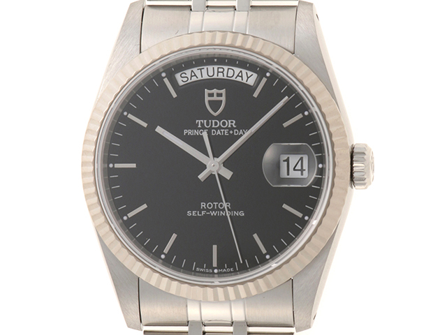 TUDOR チュードル ウォッチ プリンス・デイトデイ 時計 76214 腕時計 ステンレス/ホワイトゴールド ブラック メンズ【中古】473