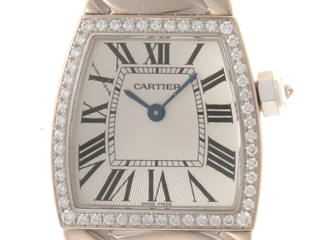 CARTIER カルティエ ウォッチ ラドーニャ ドゥ カルティエ SM W60039G 腕時計 K18WG/ダイヤモンドベゼル シルバー文字盤【中古】472