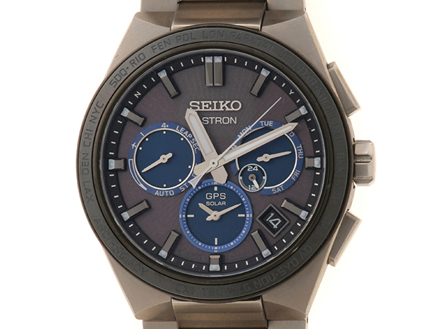 SEIKO セイコー アストロン ソーラーGPS衛星電波修正 SBXC119 腕時計 チタン ブラック文字盤 メンズ【中古】472