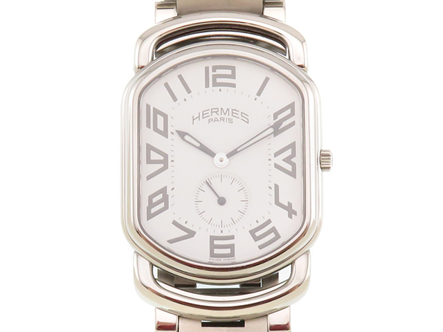 HERMES エルメス 腕時計 ラリー RA1.810 ステンレススチール ホワイト文字盤 メンズ時計 207【中古】2148104059024