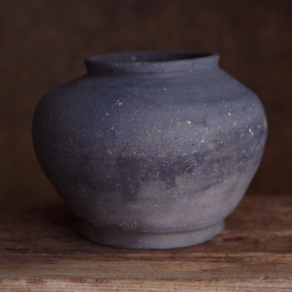 豊かな印象の須恵器の薬壺 奈良~平安時代 白瓷 花器 花瓶 茶道具古民藝骨董茶道具壷検備前越前土師器縄文土器弥生土器仏教美術古瓦高麗李朝