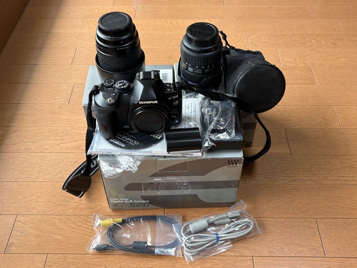オリンパス E-520 デジタル一眼レフカメラ OLYMPUS レンズ2本付 12-60 70-300 ZUIKO フォーサーズ