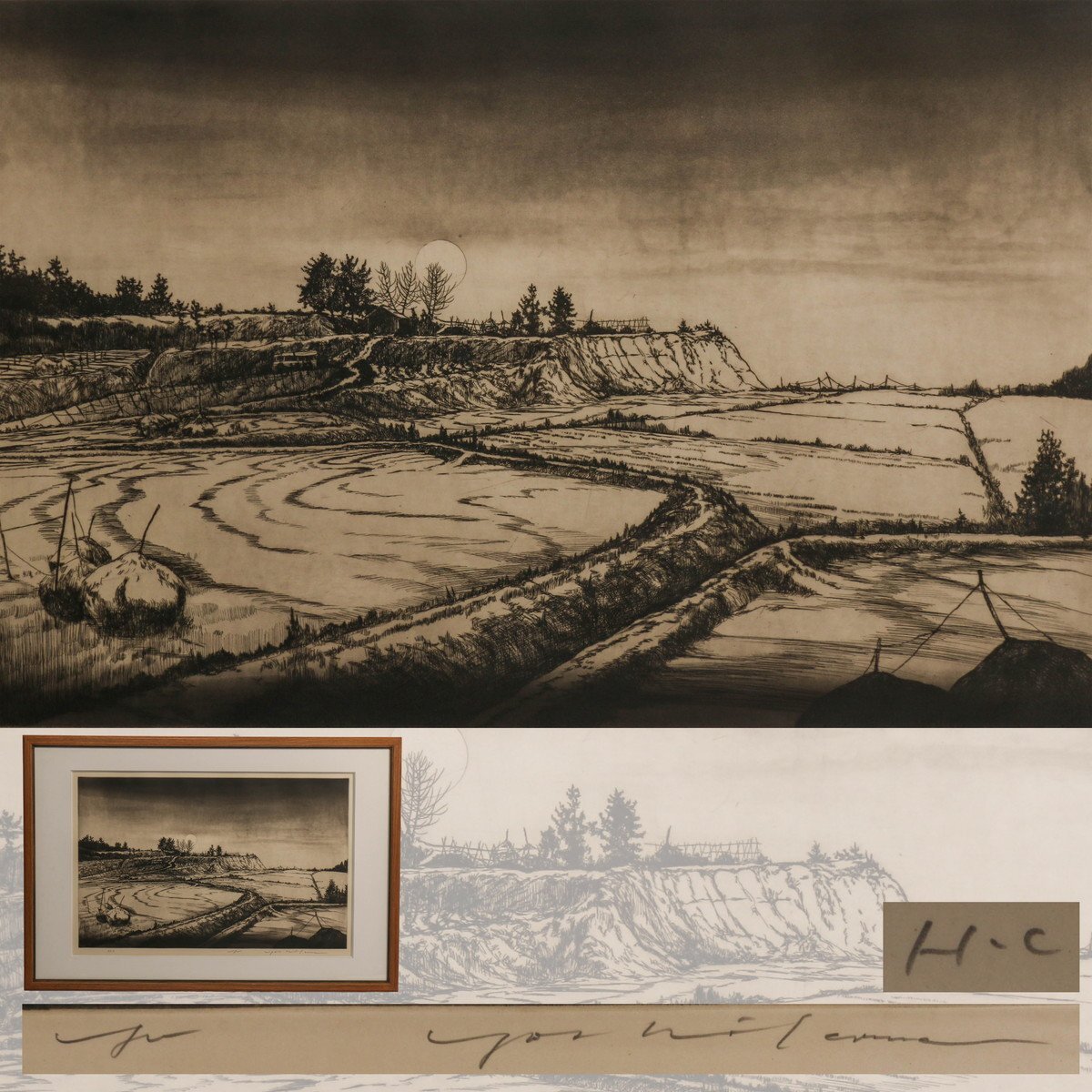 【SAG】吉川優 H.C 銅版画 直筆サイン 額装 本物保証