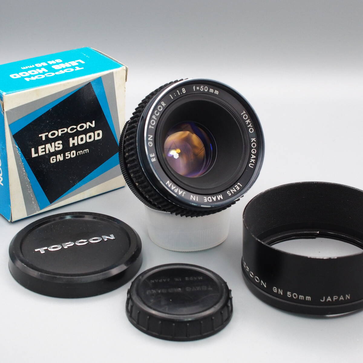 【美品】RE GN TOPCOR 1:1.8 f-=50mm　トプコン　トプコール TOKYO KOGAKU トプコン　トプコール 純正の元箱付のフード