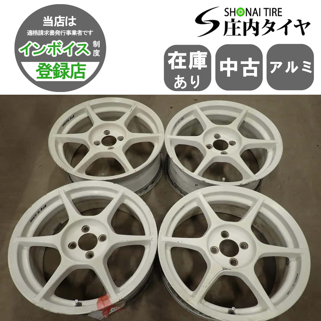 4本SET 会社宛 送料無料 17×7J P1レーシング アルミ 4穴 PCD 100mm +43 ハブ径 73mm フィット シャトル ヤリス アクア ノート NO,I7151