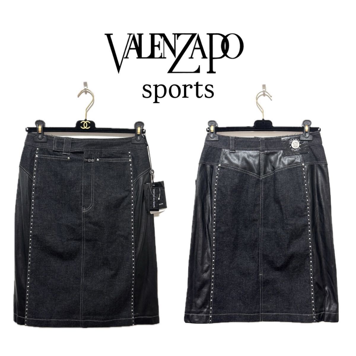 【新品】VALENZA PO SPORTS デニムスカート【日本製】バレンザポー BLK ブラック