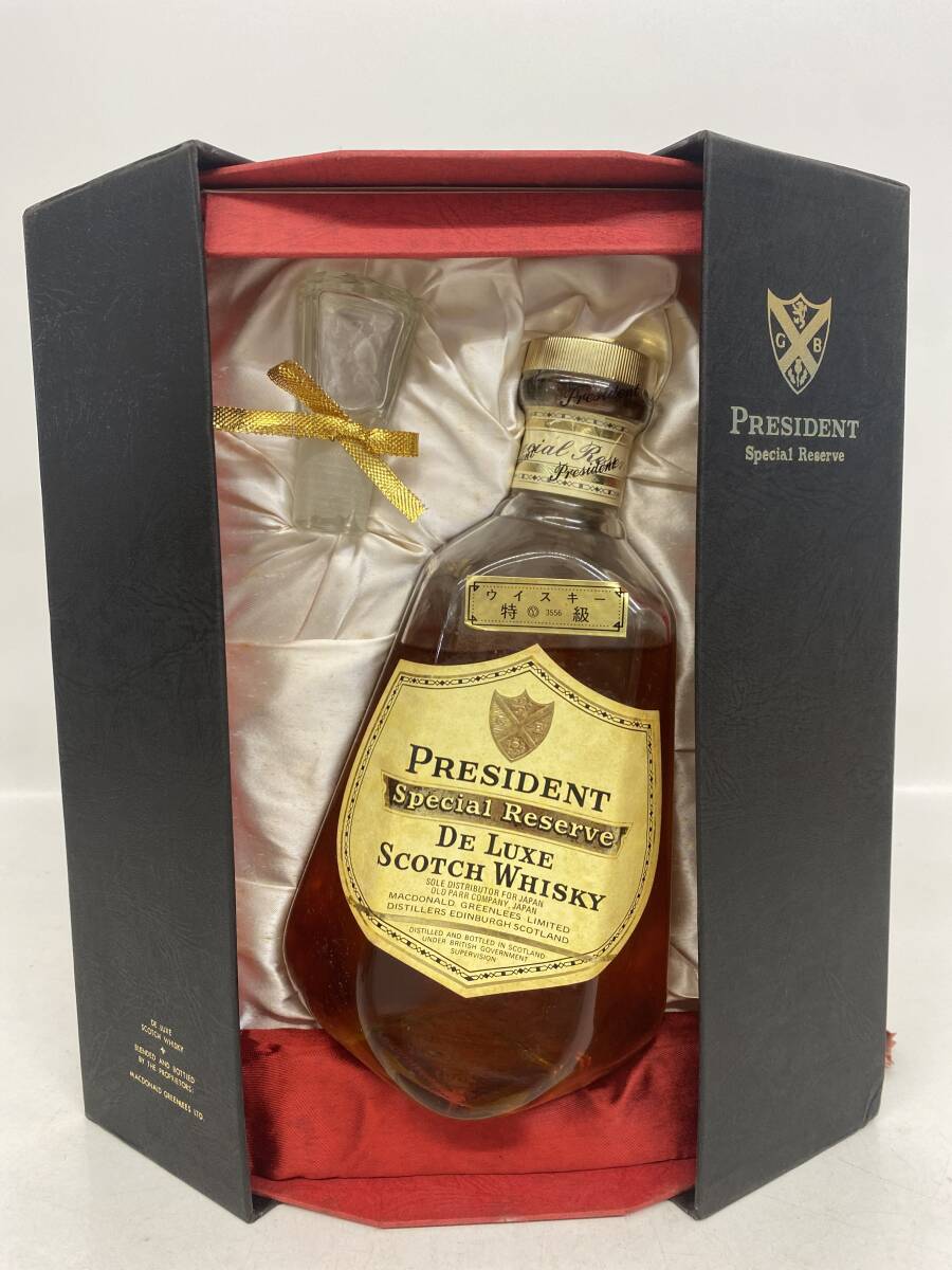 D193/PRESIDENT Special Reserve プレジデント スペシャル リザーブ デラックス ウイスキー特級 760ml 43% 液面低下 替栓付 箱汚れ 未開栓
