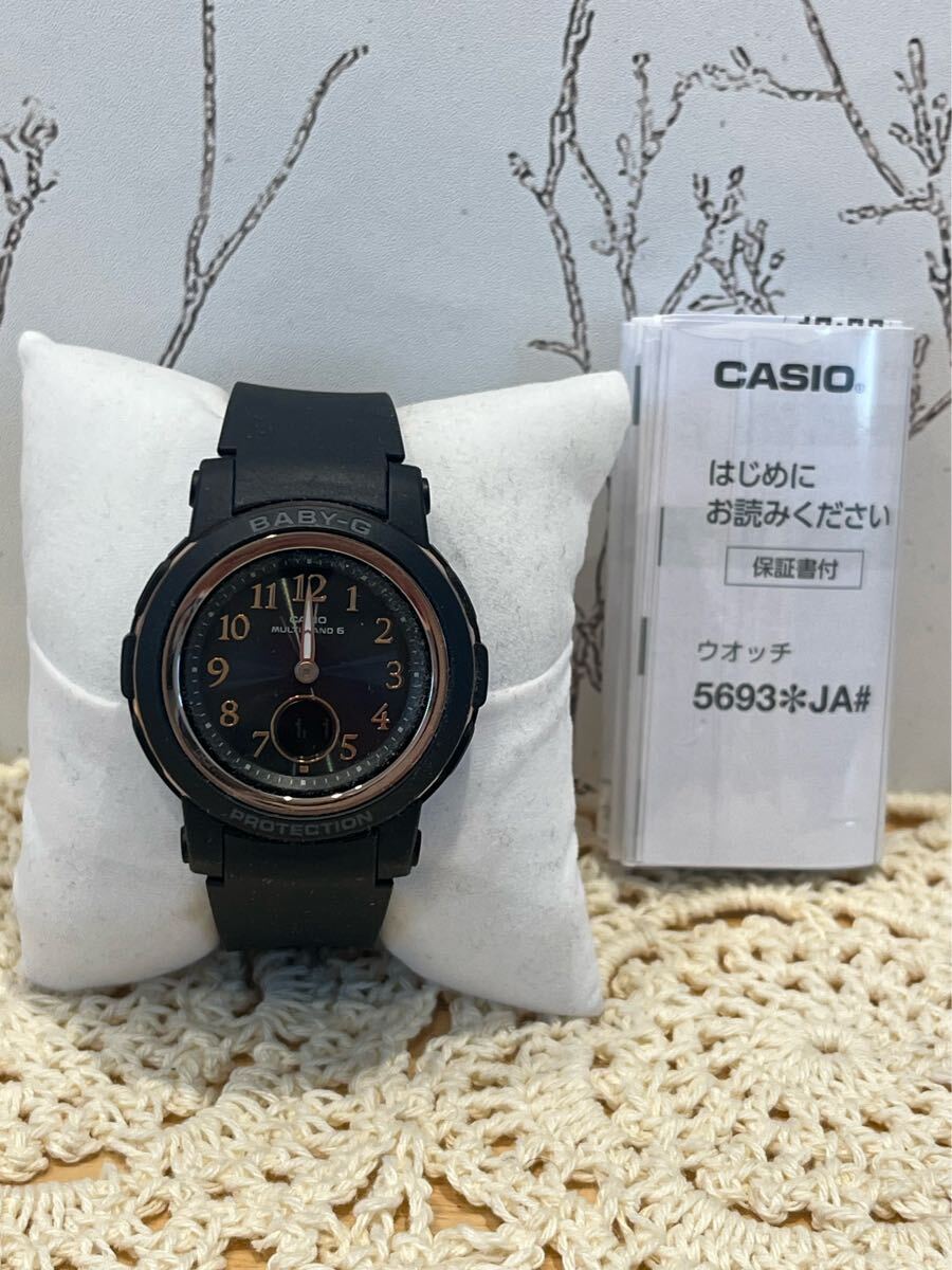 【1円/極美品】動作確認済 取説付 CASIO カシオ BABY-G BGA-2900AF 電波ソーラー レディース 腕時計 ブラック デジアナ 稼働品