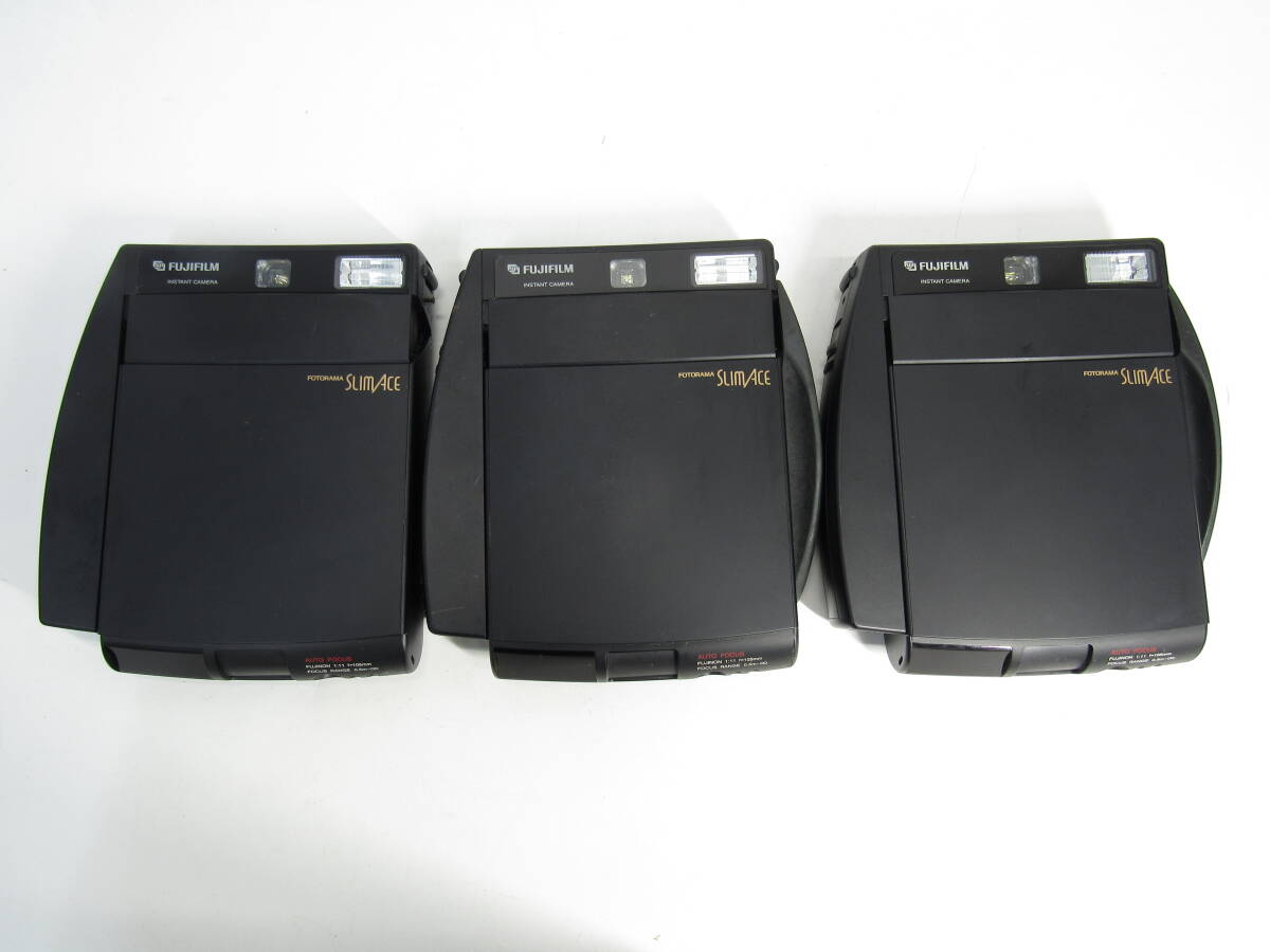 T-3923[同梱不可] Fujifilm 3点まとめセット Fotorama Slimace フジフィルム スリムエース インスタント カメラ ジャンク
