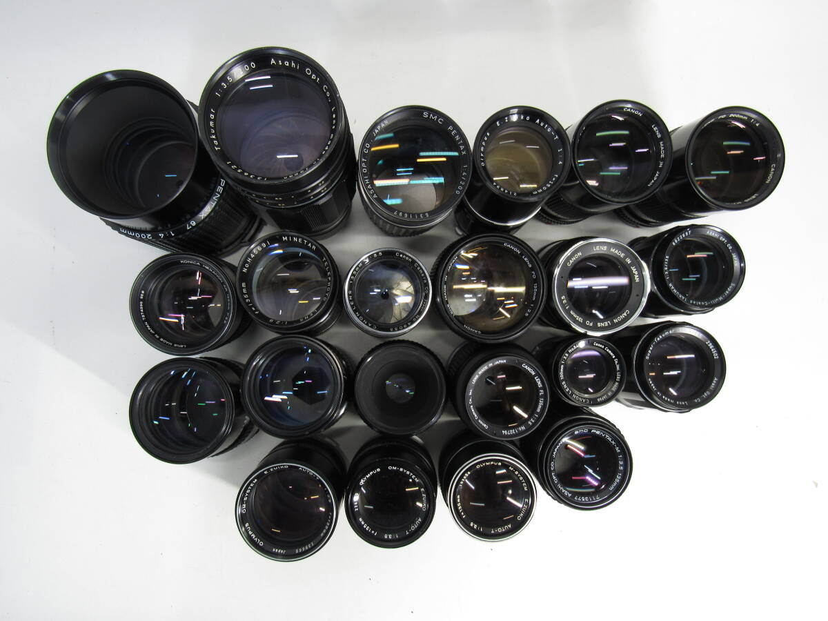 T-3927[同梱不可] 単焦点 レンズ 22点まとめ Canon Nikon キャノン ニコン 他 フィルムカメラ MF マニュアル ジャンク