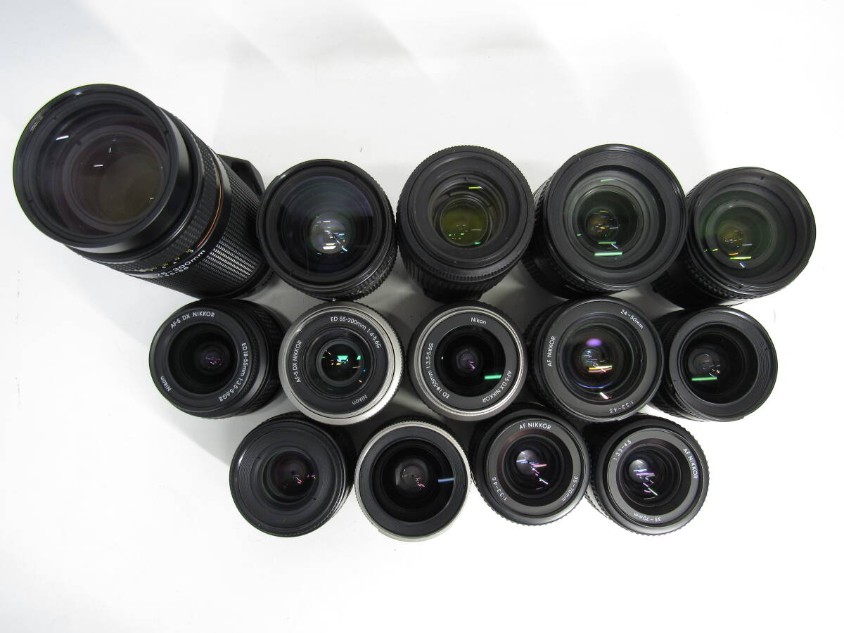 T-3928[同梱不可] Nikon AFレンズ 14点まとめセット 28-200mm 55-200mm 75-300mm 他 ニコン フィルムカメラ ジャンク