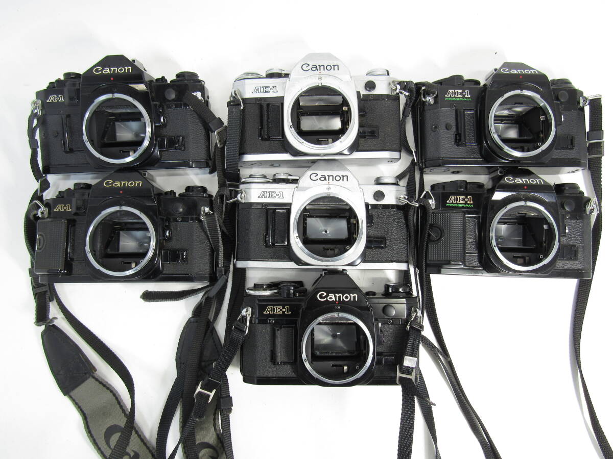 T-3935[同梱不可] Canon 一眼レフカメラ 7点まとめ A-１ AE-1 PROGRAM キャノン フィルムカメラ ジャンク