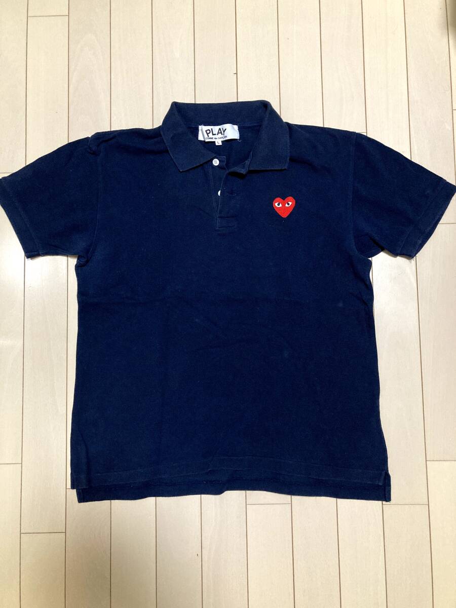 PLAY COMME des GARCONS 半袖ポロシャツ Navy系 Lサイズ レア(AD2006)