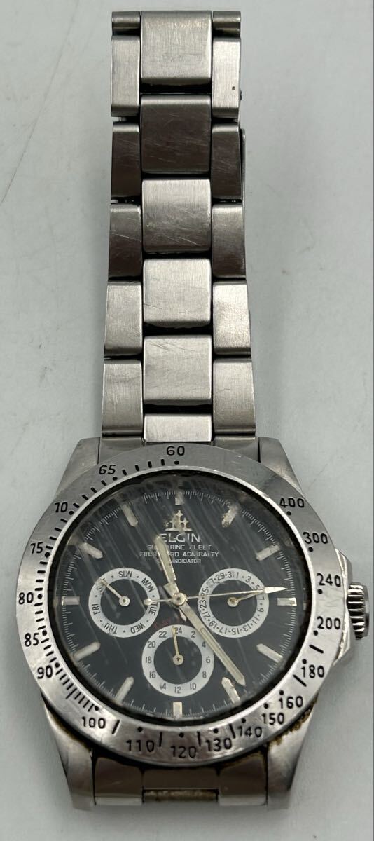 【2859】 ELGIN エルジン クロノグラフ　FK-345 難あり　現状品　（t6.11）