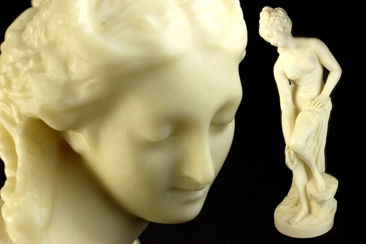 西洋美術 『水浴をする女性』 オブジェ 樹脂製 高65cm 5.9kg 蔵出品