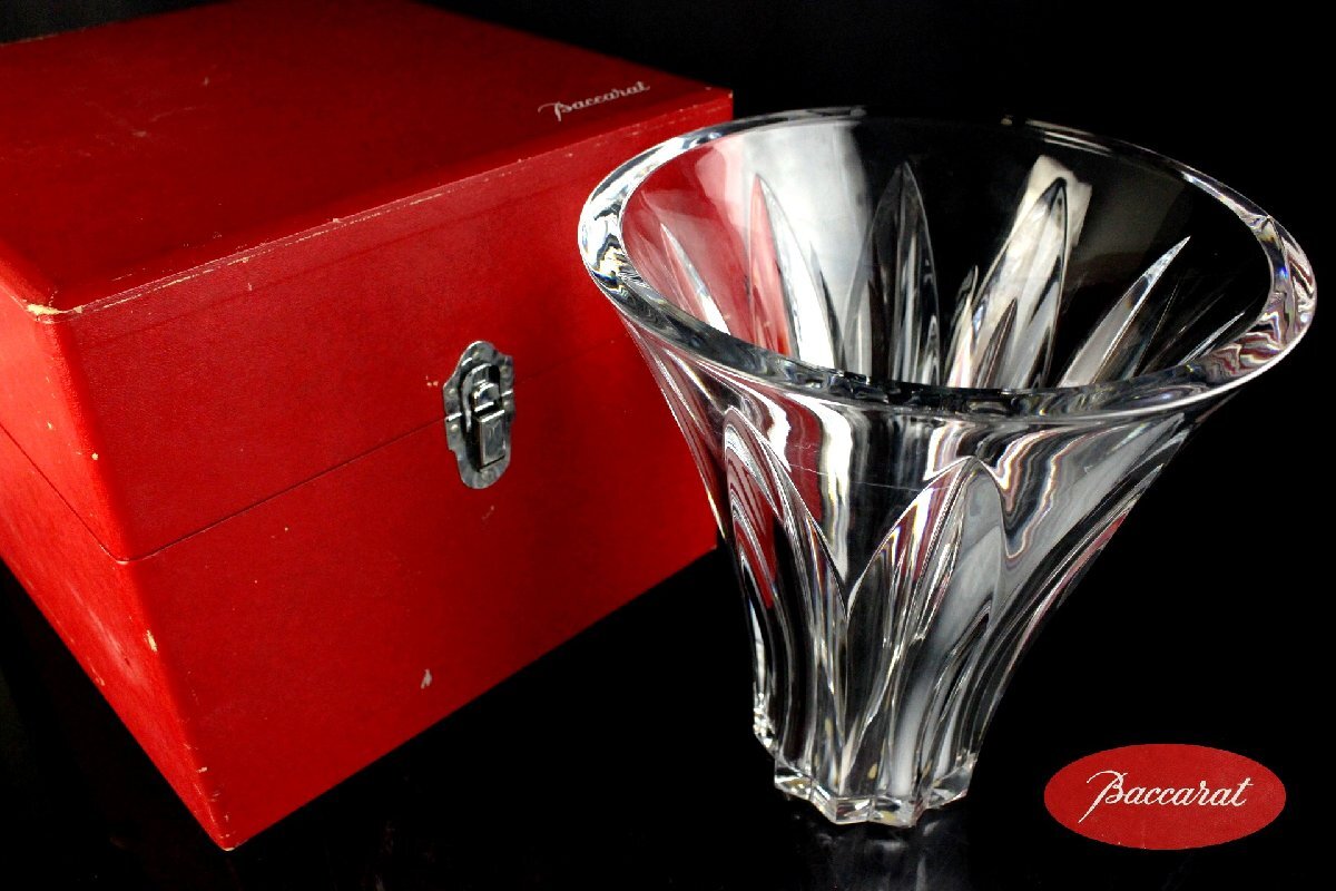 バカラ Baccarat ポリーヌ クリスタル花瓶 フラワーベース 25cm 化粧箱付 【35K50】
