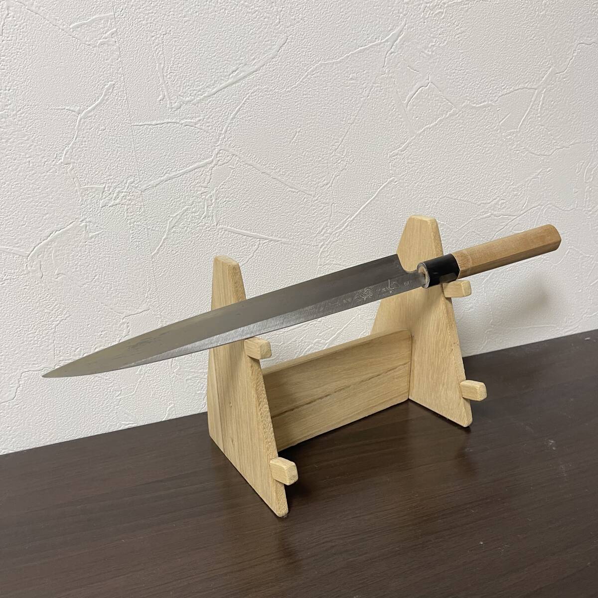 新品 未使用 菊秀 極上 フグ引き包丁 霞焼 水牛柄 刃渡り24cm てっさ ふぐ 河豚 高級料理庖丁 本職 板前 寿司 刺身 堺 打刃物 Sakai 日本製