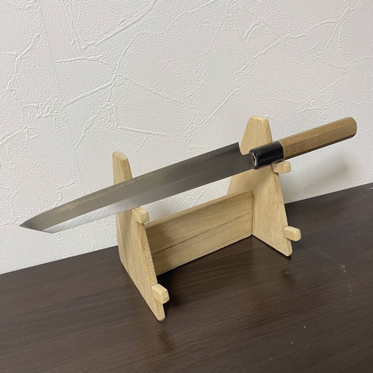 新品 未使用 堺 両刃 切付柳刃包丁 水牛八角柄 刃渡り22.5cm 特製正鋼 高級料理庖丁 Sakai 打刃物 板前 寿司 刺身 和包丁 日本料理 日本製
