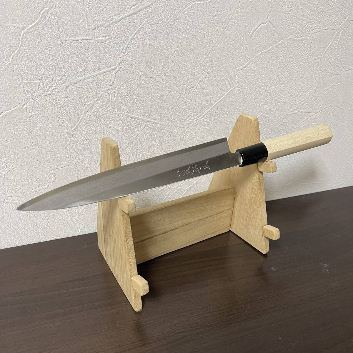 新品 未使用 日本橋 木屋 守正 柳刃包丁 霞焼 刃渡り21cm 高級料理庖丁 打刃物 本職 板前 寿司 刺身 和包丁 片刃 和食 日本料理 日本製