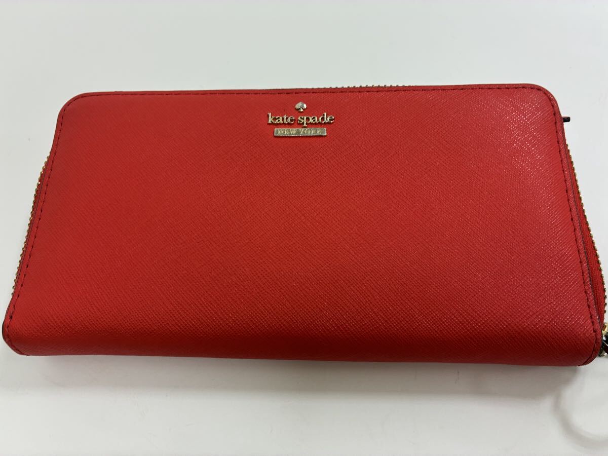 1円スタート　kate spade NEW YORK ケイトスペード 長財布 レッド