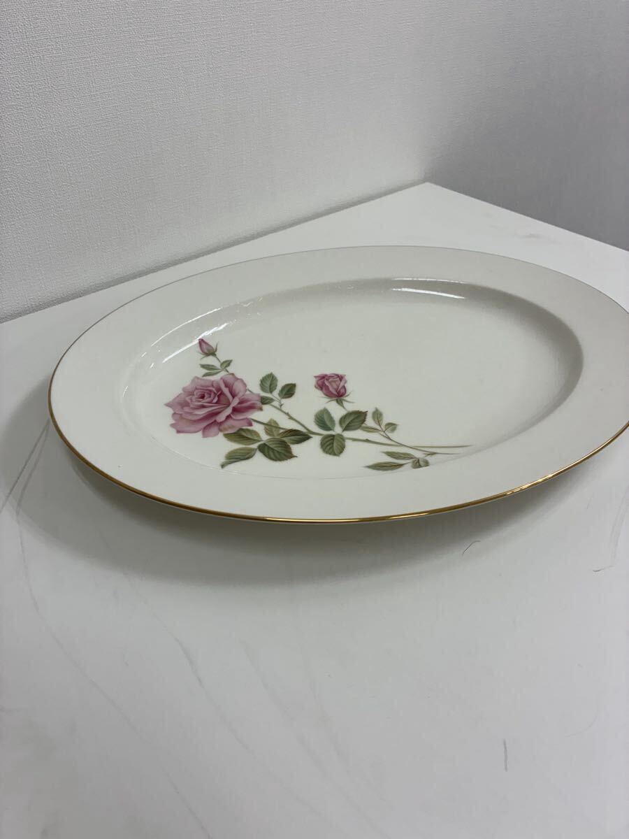 1円スタート　nittoroyal ニットーロイヤル　ノリタケ　ビンテージ　オーバルプレート 薔薇柄 金縁 大皿 プレート 金彩 花柄