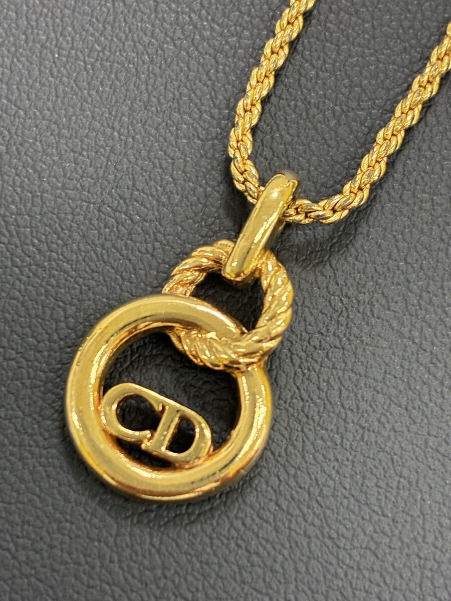 1円〜　 Christian Dior CDロゴ ネックレス ディオール ゴールドカラー　 アクセサリー　中古品