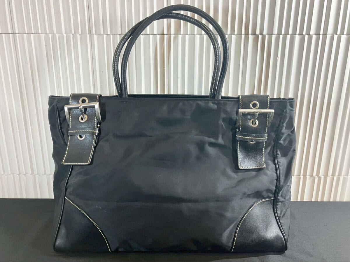 不村2201 PRADA プラダ テスート ナイロン トート ハンド バッグ 三角ロゴ